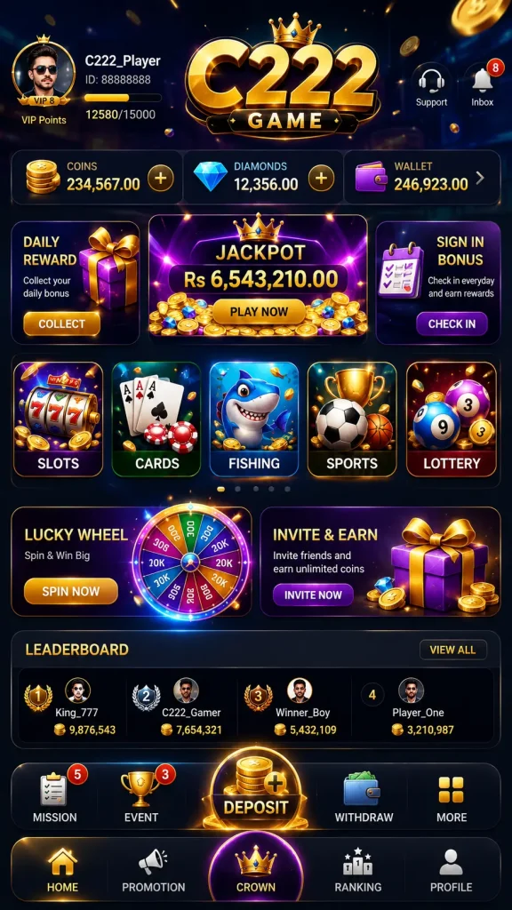 C222 Game interface screenshot image